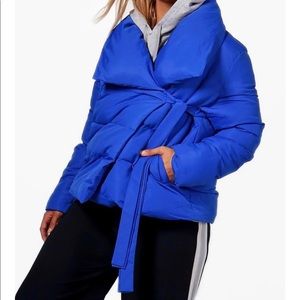 plus imogen padded tie front coat